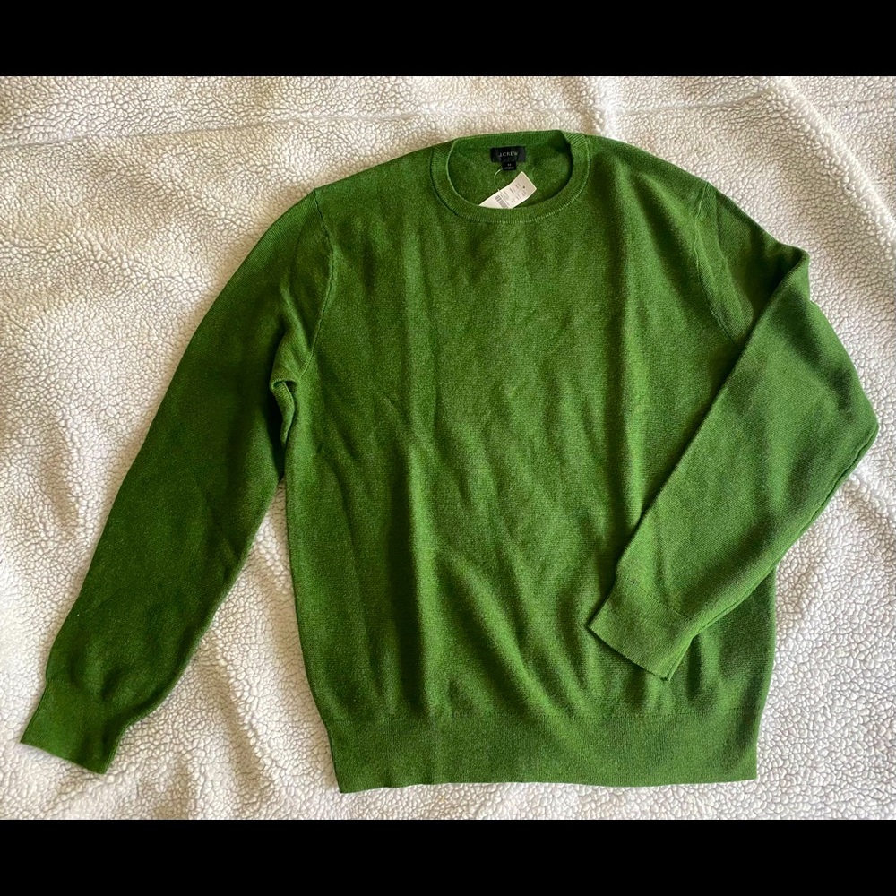 J. Crew Cotton crewneck sweater in garter stitch NWT